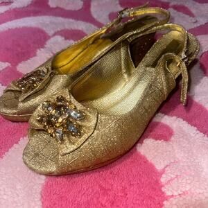 Glamorous gold and silver shoes